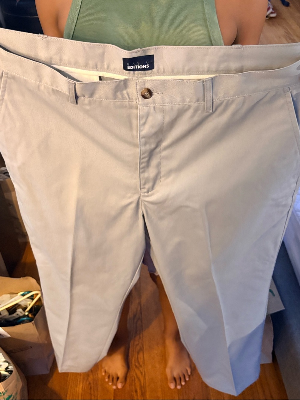 Basic Editions Light Khaki Straight Leg Chinos